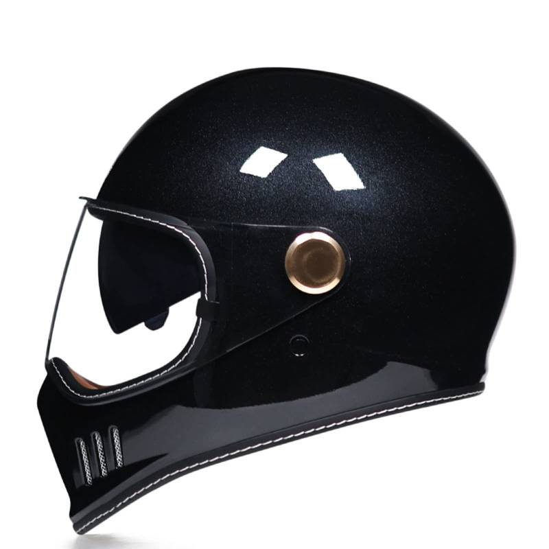 Retro-Integralhelme Motorradhelm DOT / ECE-Zugelassenes Motorrad-Elektrofahrzeug Vier Jahreszeiten Männer Und Frauen Motorrad-Laufhelm Elektrisch B,L: 57-58CM von STRTG