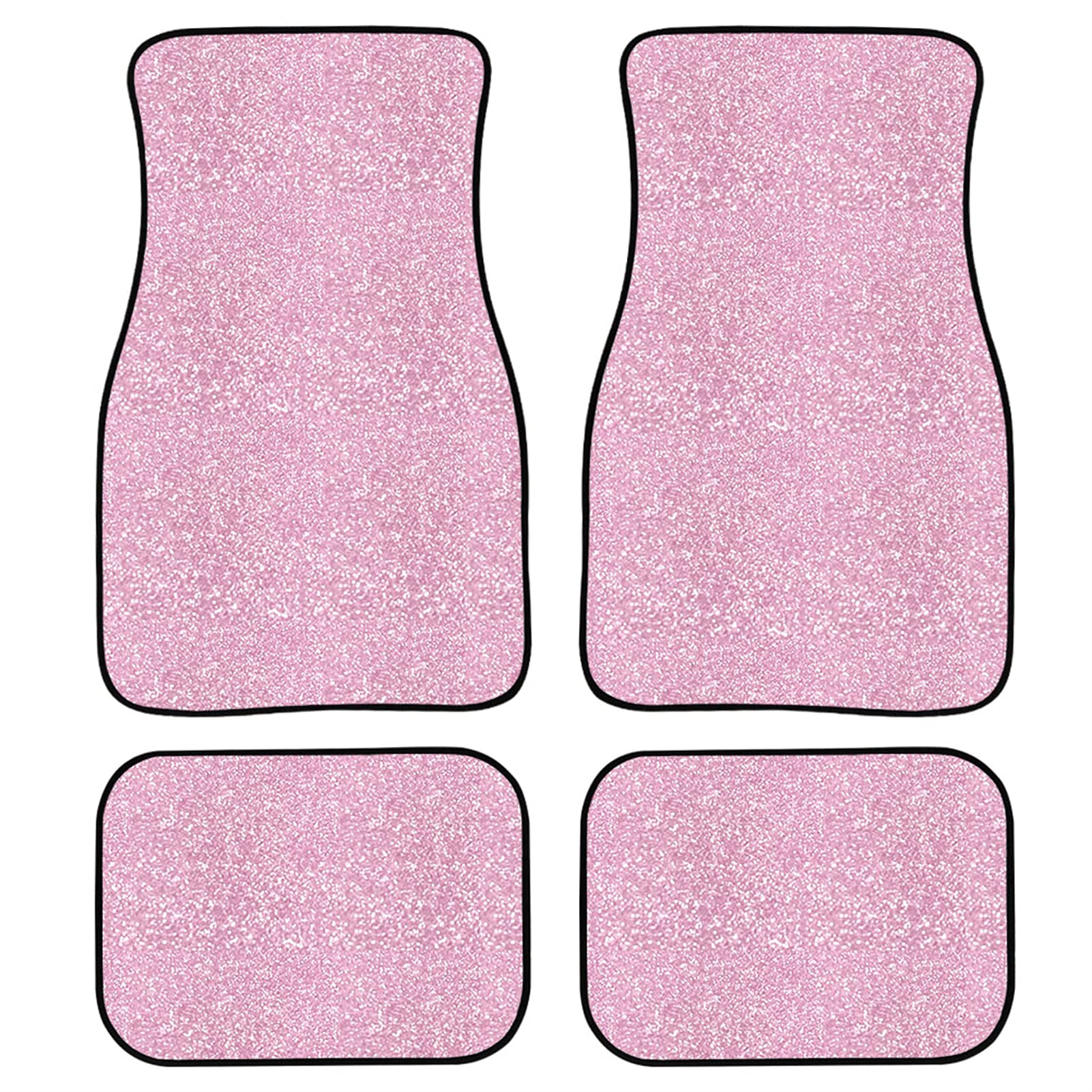 STUOARTE Pinke Fußmatten für Autos, rotgoldene Auto-Fußmatten für jedes Wetter, rosa Auto-Matten, Autozubehör für Frauen, 4 Stück, universelle Passform für Fahrzeug-Bodenpolster von STUOARTE