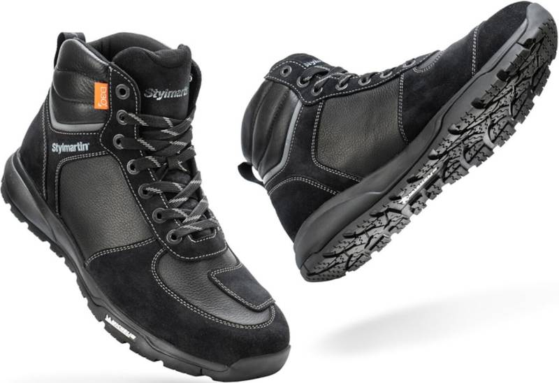 STYLMARTIN PIPER WP schwarz Motorradschuhe CE Sneaker wasserdicht Leder D3O Protektoren Michelin Sohle, 47 von STYLMARTIN