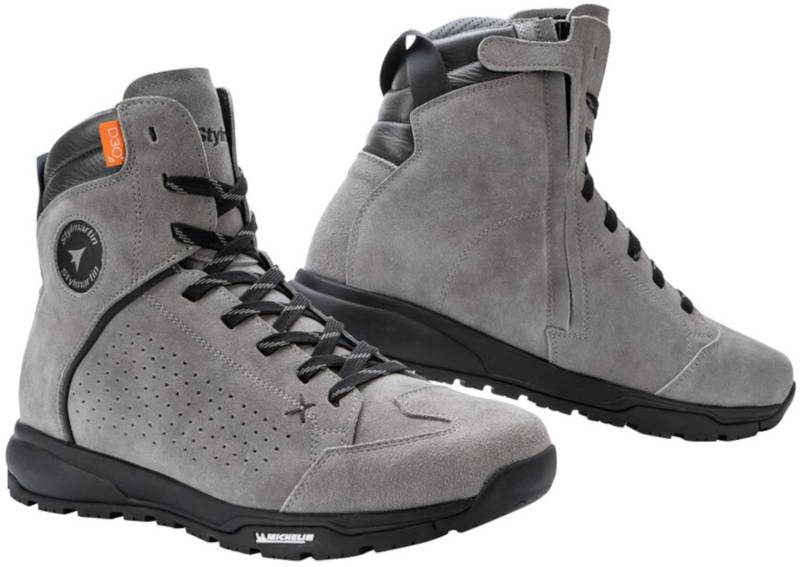 STYLMARTIN Zed Air Motorradschuhe Sneaker grau CE Leder mit D3O Protektoren und Michelin-Sohle, 48 von STYLMARTIN