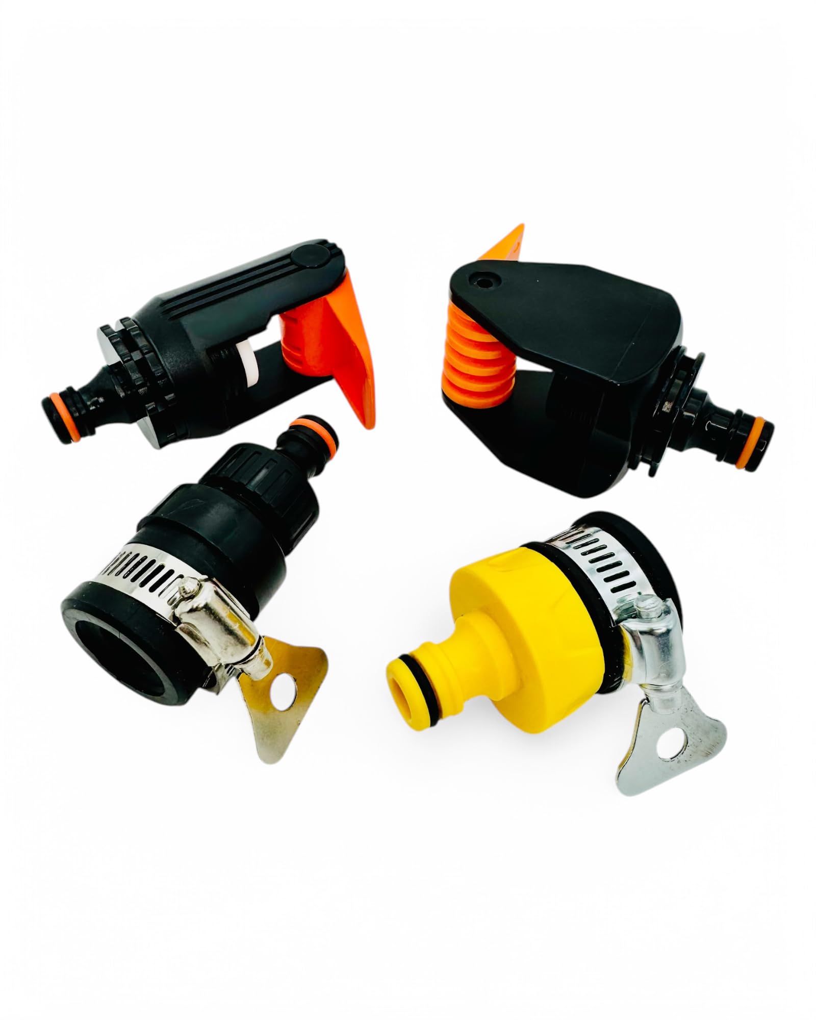 STYYL Wasserdiebe-Set 4-teilig universal Anschluss Adapter Set für Wasserhahn verstellbarer für Wasserhähne ohne Gewinde Hahnanschluss Innen und Außen ideal für Camper Wohnmobil Caravan von STYYL