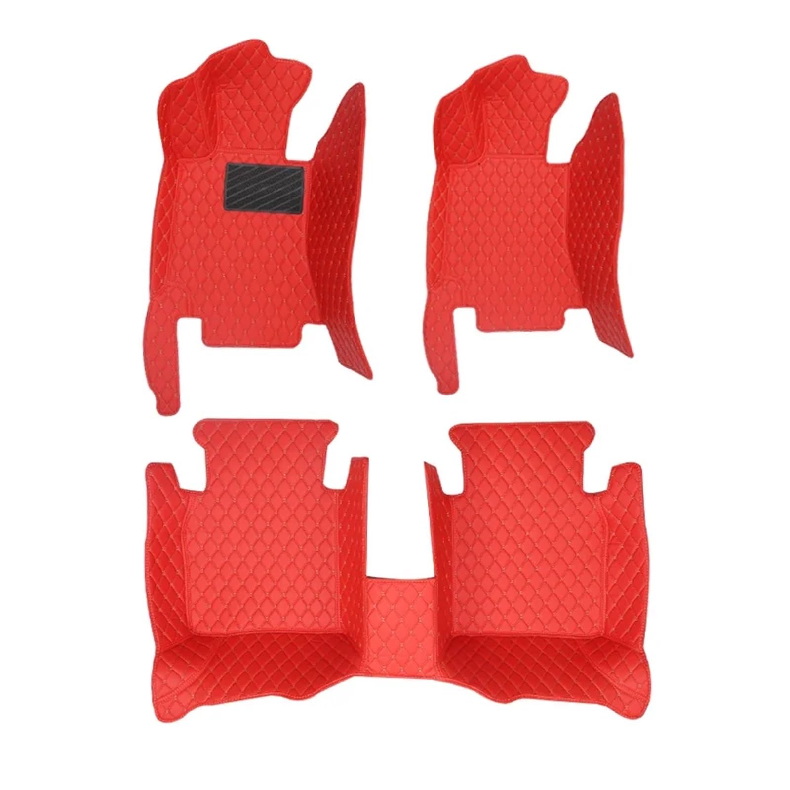 Teppich Auto-Fußmatten Innenausstattung Lederteppiche Für KIA Für Optima K5 2015–2011 Auto-Teppiche Autoverkleidung 3 Stück/1 Set Fußmatten(Rot,RHD) von SUAGFW