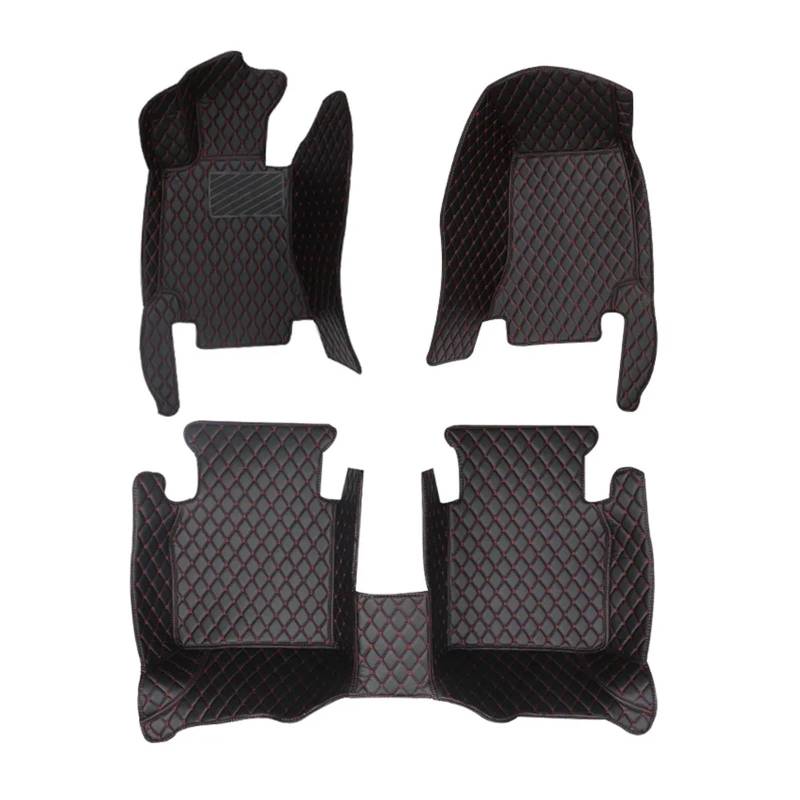 Teppich Auto-Fußmatten Innenausstattung Lederteppiche Für KIA Für Optima K5 2015–2011 Auto-Teppiche Autoverkleidung 3 Stück/1 Set Fußmatten(Schwarz Rot,RHD) von SUAGFW