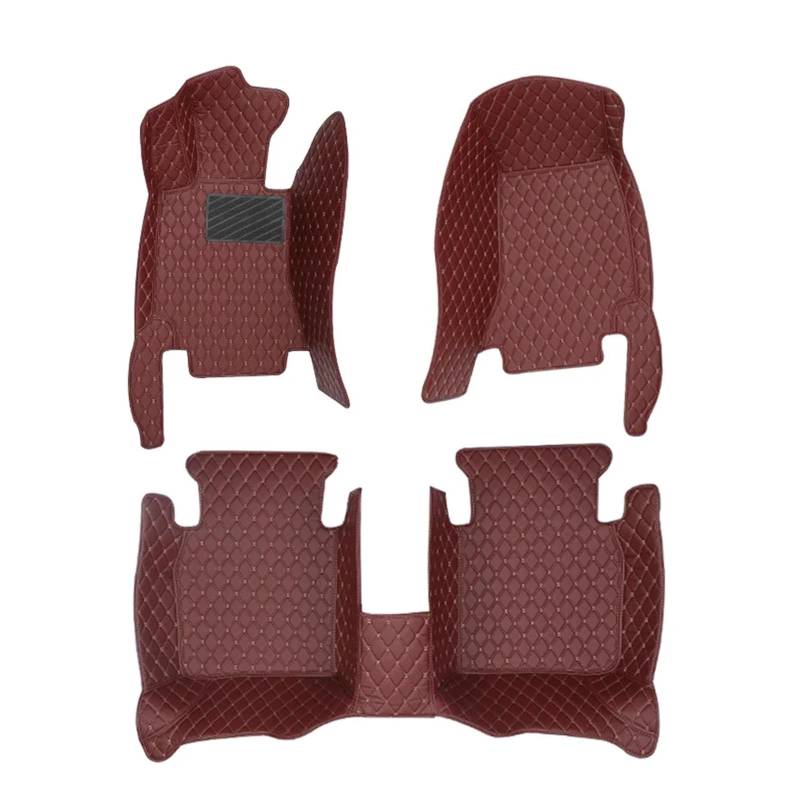 Teppich Auto-Fußmatten Innenausstattung Lederteppiche Für KIA Für Optima K5 2015–2011 Auto-Teppiche Autoverkleidung 3 Stück/1 Set Fußmatten(WEINROT,RHD) von SUAGFW