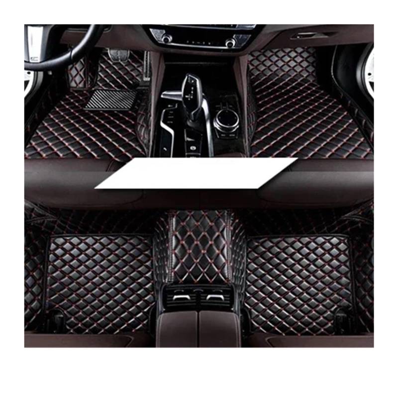 Teppich Für Volvo S60 Für MK2 2010~2018 Auto-Fußmatten Teppich-Schutzpolster Auto-Innenraumteile-Set Bodenteppich-Zubehör Fußmatten(Schwarz Rot) von SUAGFW
