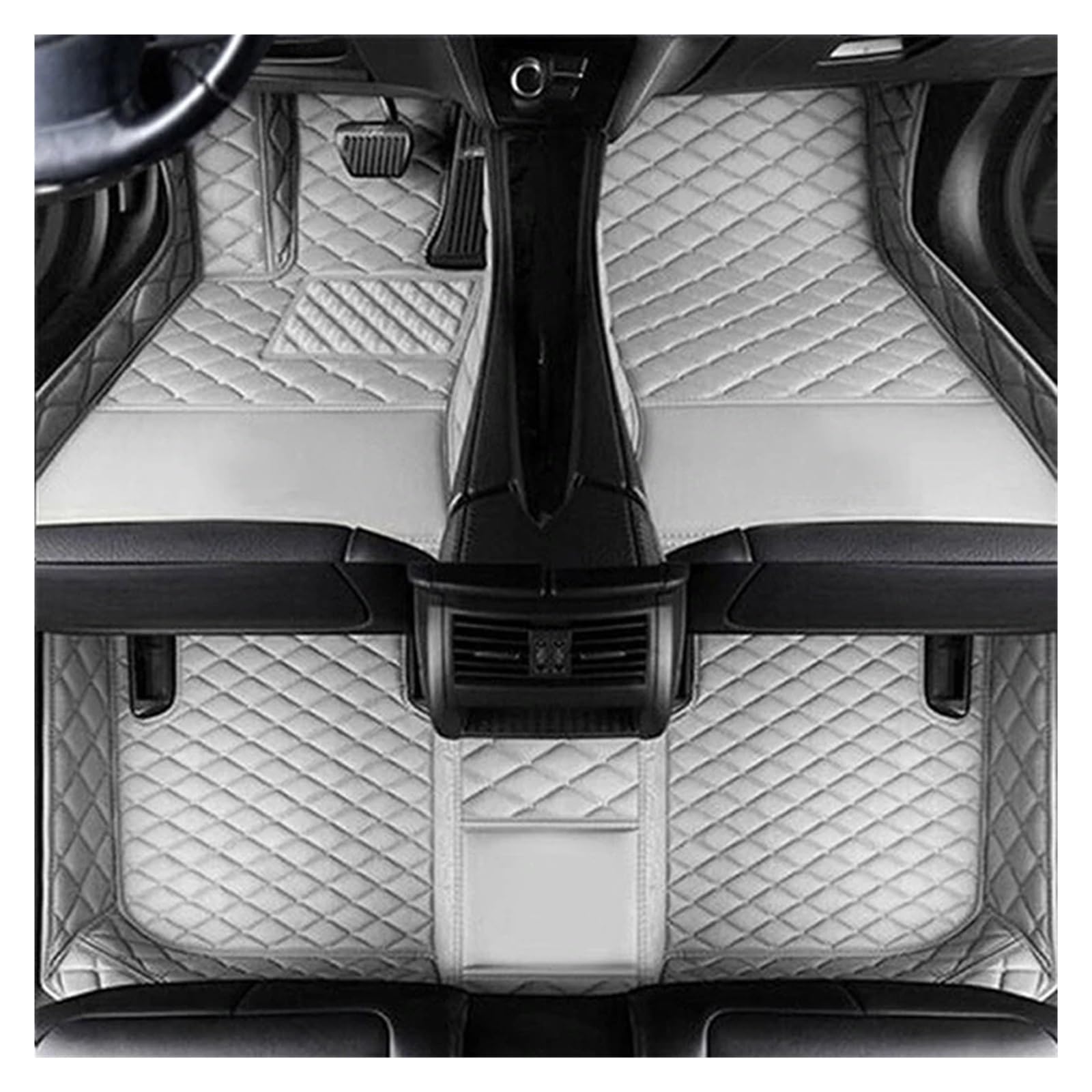 Teppich Für Volvo V50 2004-2010 Custom Car Fußmatten Lederboden Langlebige Teppiche Schutz Fußteppich Fußmatten(Grau) von SUAGFW