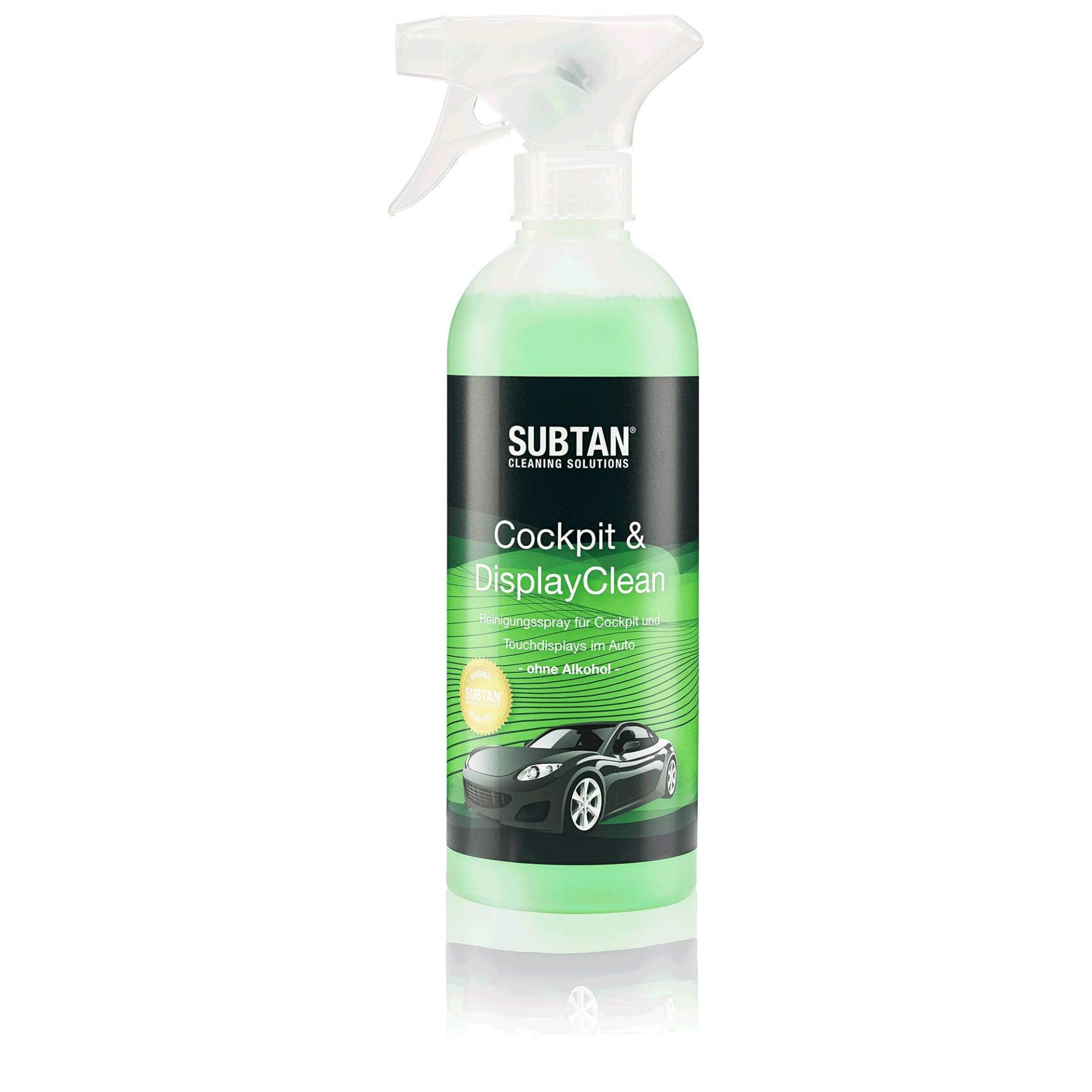 SUBTAN Cockpit & DisplayClean Reiniger Spray 500 ml für die Reinigung von Cockpit, Touchscreen und Armaturenbrett im Auto - der ideale Auto Innenraum Reiniger von SUBTAN