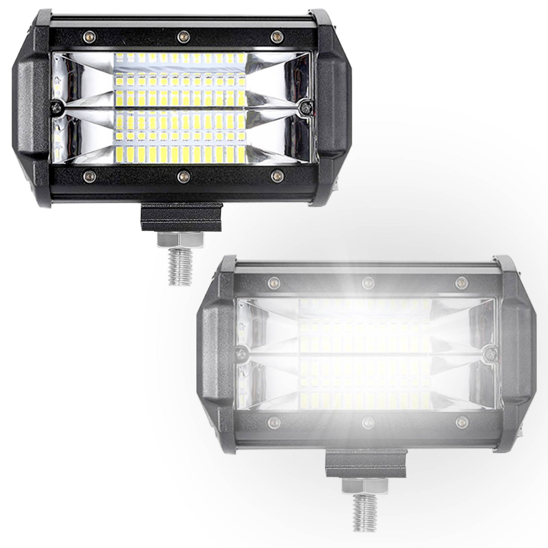 SUBTLETY 72W LED Zusatzscheinwerfer Auto Reflektor Scheinwerfer Offroad Arbeitsscheinwerfer Set 6000K Außen Strahler IP67 Wasserdicht Rückfahrscheinwerfer für Traktor SUV ATV PKW (2 Stück) von SUBTLETY
