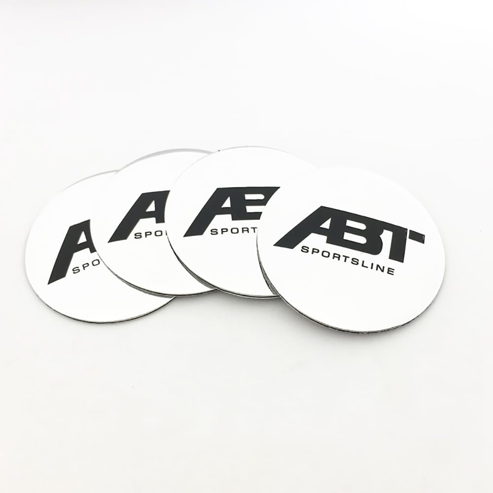 4 Stück Nabendeckel Aufkleber für ABT Logo 56.5 mm Auto Zubehör Radnabenkappen,A von SUDORF