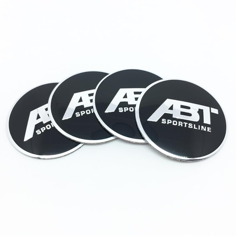 4 Stück Nabendeckel Aufkleber für ABT Logo 56.5 mm Auto Zubehör Radnabenkappen,C von SUDORF