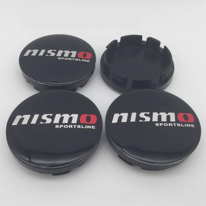 4 Stück Nabendeckel für nismo GTR 56 mm ABS-Material Auto Zubehör Radnabenkappen,B von SUDORF