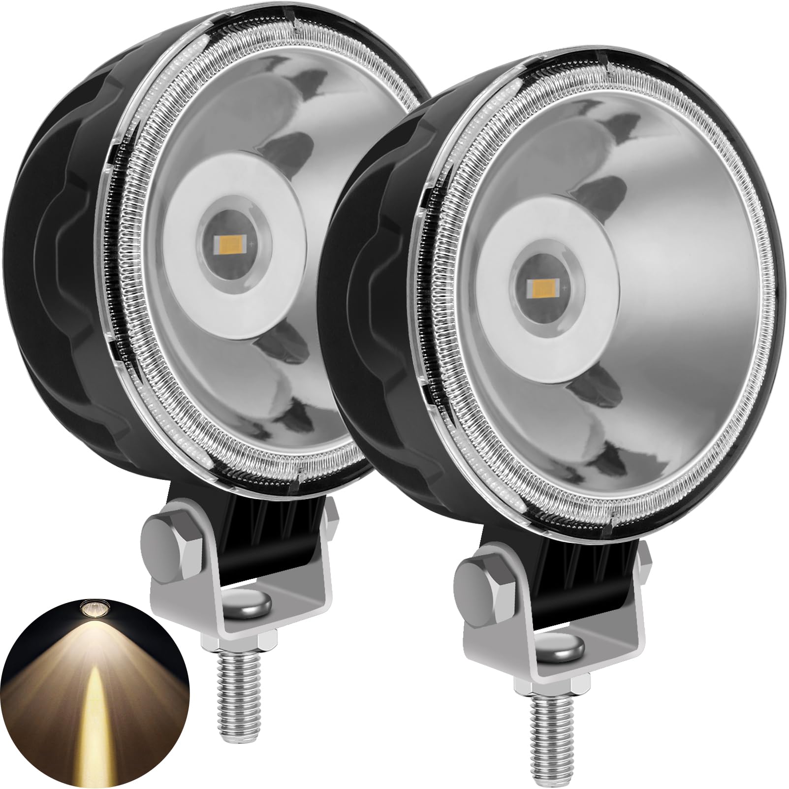 SUFEMOTEC 2Pcs Rund 3 Zoll Gelb LED Arbeitsscheinwerfer,12V 24V Spot LED Zusatzscheinwerfer,Scheinwerfer IP67 Wasserdicht SUFEMOTEC 2Pcs Rund 3 Zoll Gelb LED Arbeitsscheinwerfer,12V 24V Spot LED Zusatzscheinwerfer,Scheinwerfer IP67 Wasserdicht von SUFEMOTEC