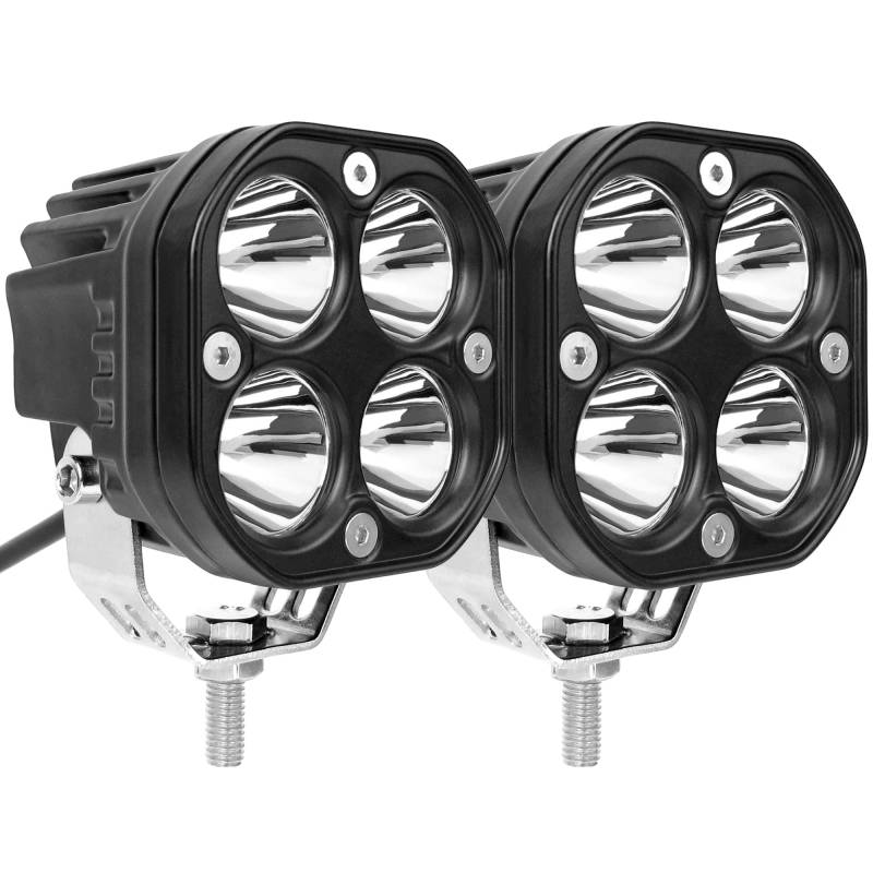 SUFEMOTEC LED Arbeitsscheinwerfer Scheinwerfer 12v 24V Weiß 6000K LED Zusatzscheinwerfer Wasserdicht IP67 für Traktor Bagger Traktoren Schlepper Gabelstapler ATV Lkw offroad 4x4 (2 Stück) von SUFEMOTEC