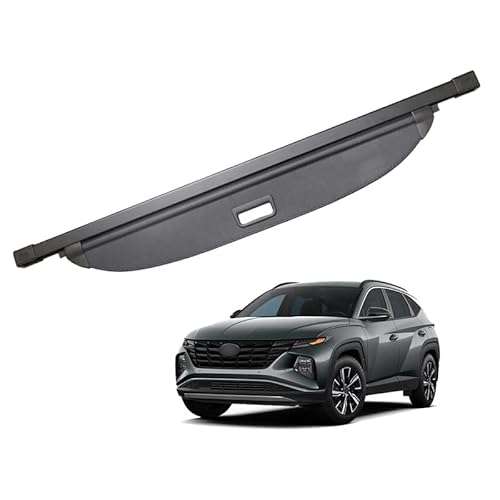 Auto Einziehbarer Laderaumabdeckung Kofferraum für H.y.u.n.d.a.i Tucson L NX4 LWB 2021-2024, Schwarz Schutz Der Privatsphäre Abdeckung Hutablage Cargo Cover, Ausziehbar Kofferraumabdeckung Rollo von SUHNGE