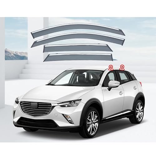 SUHNGE 1 Satz Windabweiser Regenabweiser für Mazda CX-3 MK1-DK 2016-2023, Seitenscheiben Regenschutz Regenabweise, Autofenster Anklebbare Windschutz Deflektoren von SUHNGE
