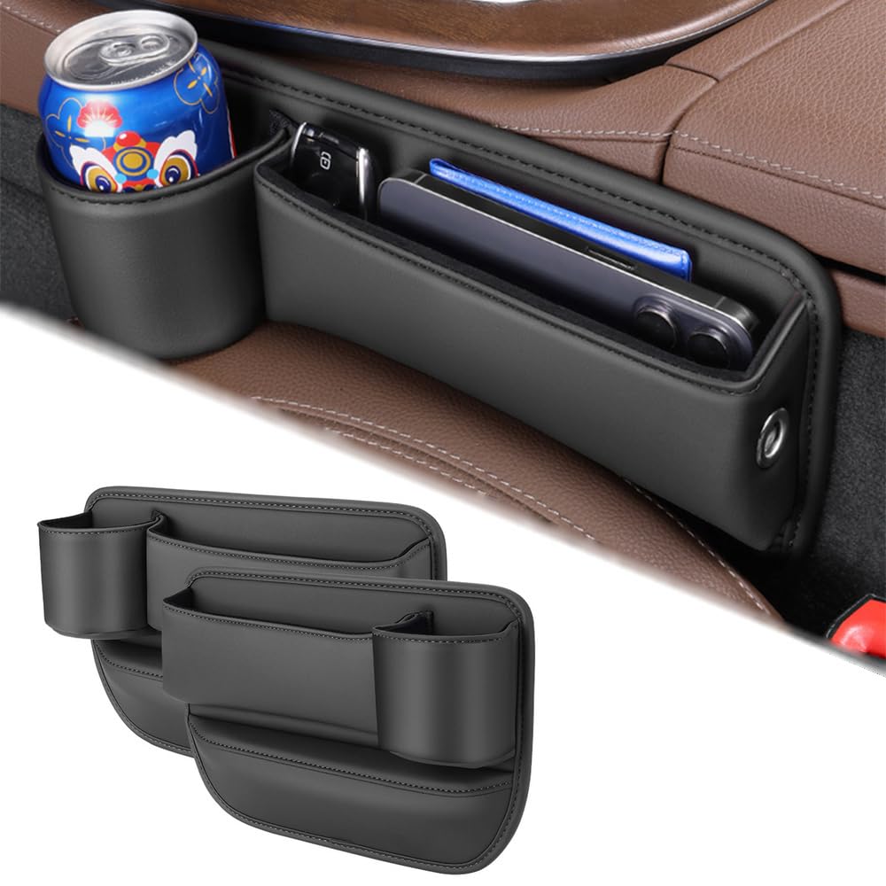 SUHNGE Autositz Gap Aufbewahrungsbox mit Getränkehalter für O.p.e.l Corsa-C Corsa-D Corsa-E Corsa-F, 2 Stück PU-Leder Autositz Seitentaschen Organizer, Vordersitzkonsole Lückenfüller mit Kabelloch SUHNGE Autositz Gap Aufbewahrungsbox mit Getränkehalter für O.p.e.l Corsa-C Corsa-D Corsa-E Corsa-F, 2 Stück PU-Leder Autositz Seitentaschen Organizer, Vordersitzkonsole Lückenfüller mit Kabelloch von SUHNGE