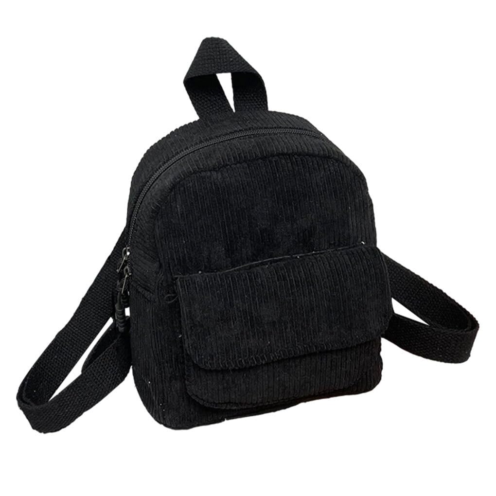 SUIOPPYUW Leichter und tragbarer Damen Mini Rucksack für stilvolle Reisen. Kleiner City Rucksack aus Cord für Damen mit großem Fassungsvermögen, Schwarz SUIOPPYUW Leichter und tragbarer Damen Mini Rucksack für stilvolle Reisen. Kleiner City Rucksack aus Cord für Damen mit großem Fassungsvermögen, Schwarz von SUIOPPYUW