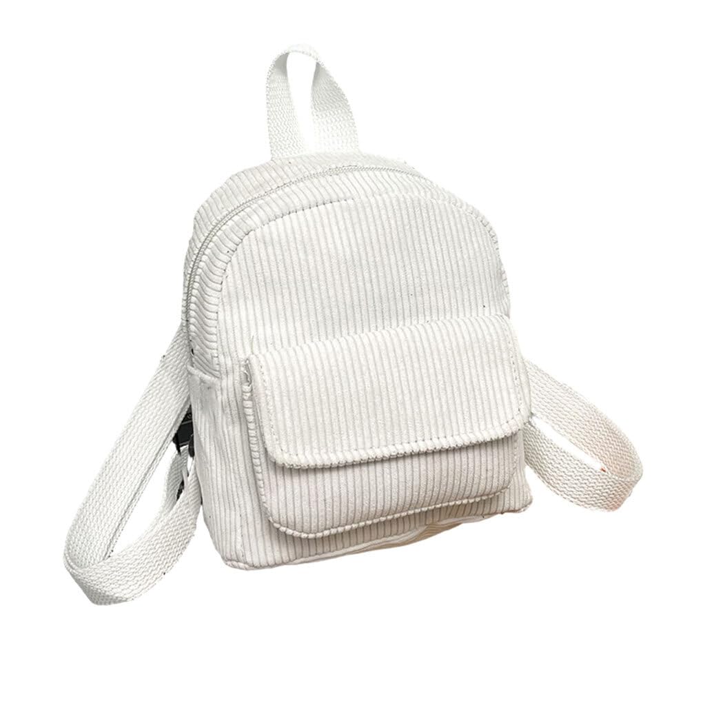 SUIOPPYUW Leichter und tragbarer Damen Mini Rucksack für stilvolle Reisen. Kleiner City Rucksack aus Cord für Damen mit großem Fassungsvermögen, Weiß SUIOPPYUW Leichter und tragbarer Damen Mini Rucksack für stilvolle Reisen. Kleiner City Rucksack aus Cord für Damen mit großem Fassungsvermögen, Weiß von SUIOPPYUW
