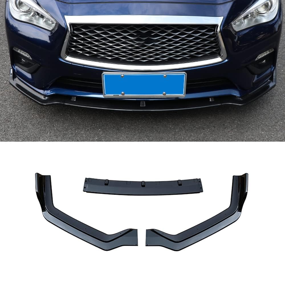 Auto Frontlippe Frontspoiler für Infiniti Q50 2018 2019 2020 2021,Antikollisions FrontstoßStange Splitter Diffusor Frontlippe Spoiler Protector von SUKORI