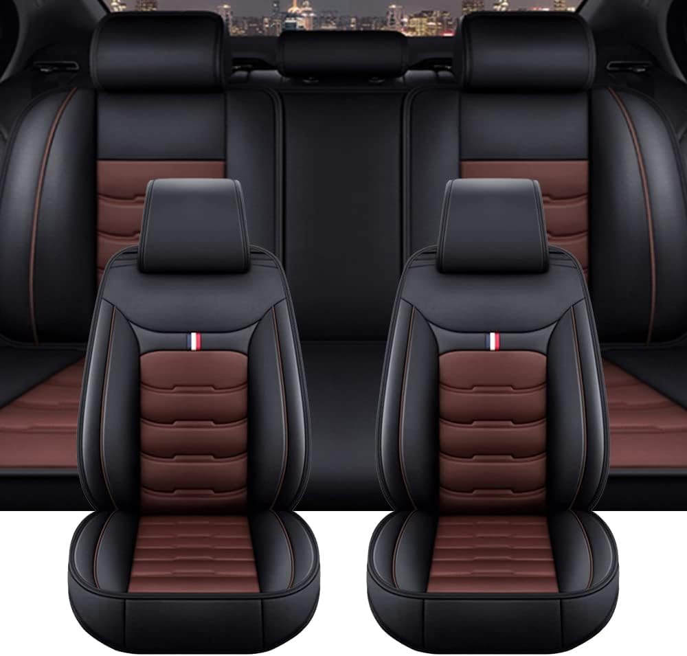 SULIILS Autositzbezüge für Mini Cooper Mini One Paceman, Clubman, Countryman, Leder, wasserdicht und atmungsaktiv, 5-Sitzer, Schwarz, Kaffeebraun SULIILS Autositzbezüge für Mini Cooper Mini One Paceman, Clubman, Countryman, Leder, wasserdicht und atmungsaktiv, 5-Sitzer, Schwarz, Kaffeebraun von SULIILS
