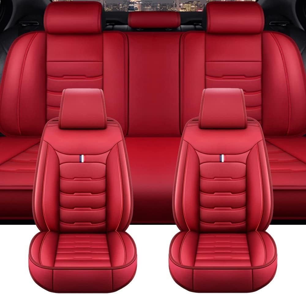 SULIILS Autositzbezüge für Mini Cooper Mini One Paceman Clubman Countryman, Leder, wasserdicht und atmungsaktiv, 5-Sitzer, Autoteile, Rot SULIILS Autositzbezüge für Mini Cooper Mini One Paceman Clubman Countryman, Leder, wasserdicht und atmungsaktiv, 5-Sitzer, Autoteile, Rot von SULIILS