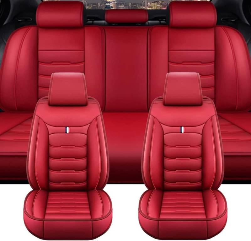 SULIILS Autositzbezüge für Mini Cooper Mini One Paceman Clubman Countryman, Leder, wasserdicht und atmungsaktiv, 5-Sitzer, Autoteile, Rot von SULIILS