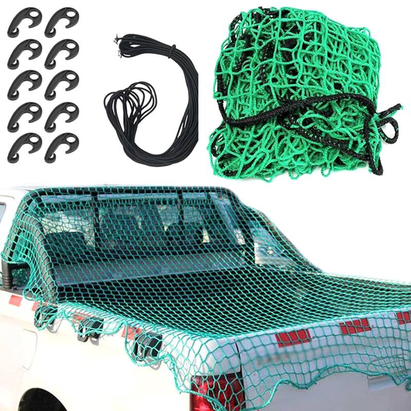 1Set Heavy Duty Cargo Net Sicherheits Netz elastisches Polyethylen Bungee-Netz mit 10 Stück Haken für Auto ATV Boot SUV Van Trailer Schneemobil Sichere Lasten von SUMKTO