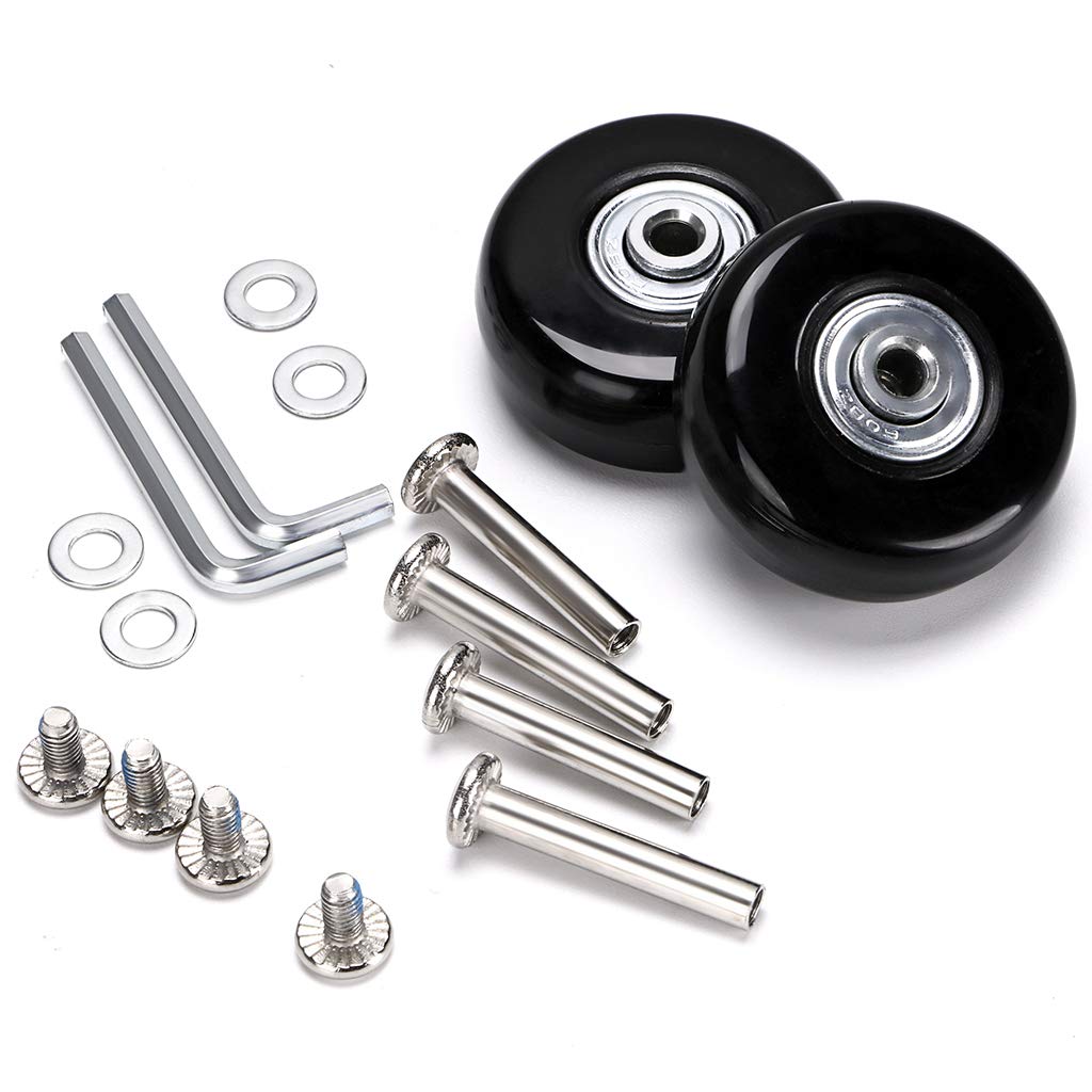 SUMNACON 2Pcs 50x18mm Koffer Räder aus Metall Gummi Schwarz Kofferrollen für Trolley Gepäckkoffer Räder Gummikoffer Räder Set Rolle für Gepäckkoffer Ersatzrollen SUMNACON 2Pcs 50x18mm Koffer Räder aus Metall Gummi Schwarz Kofferrollen für Trolley Gepäckkoffer Räder Gummikoffer Räder Set Rolle für Gepäckkoffer Ersatzrollen von SUMNACON