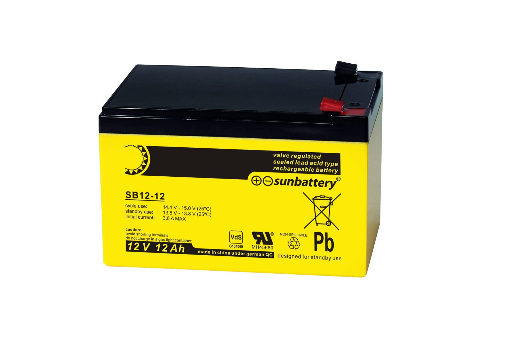SB12-12L SUN AGM Akku Pb 12V 12Ah VDS SB12-12L SUN AGM Akku Pb 12V 12Ah VDS von SUN Battery
