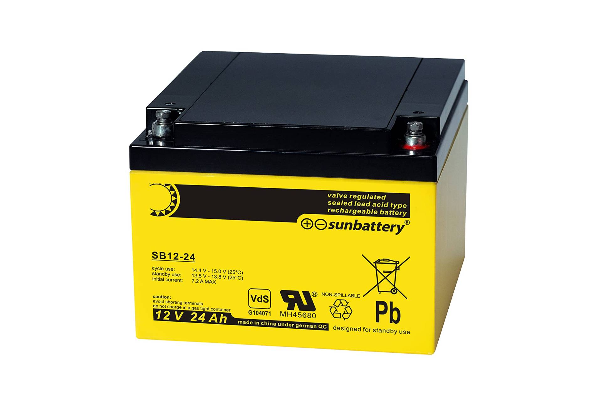 SB12-24 SB12-24i AGM Akku Pb 12V 24Ah VDS von SUN Battery