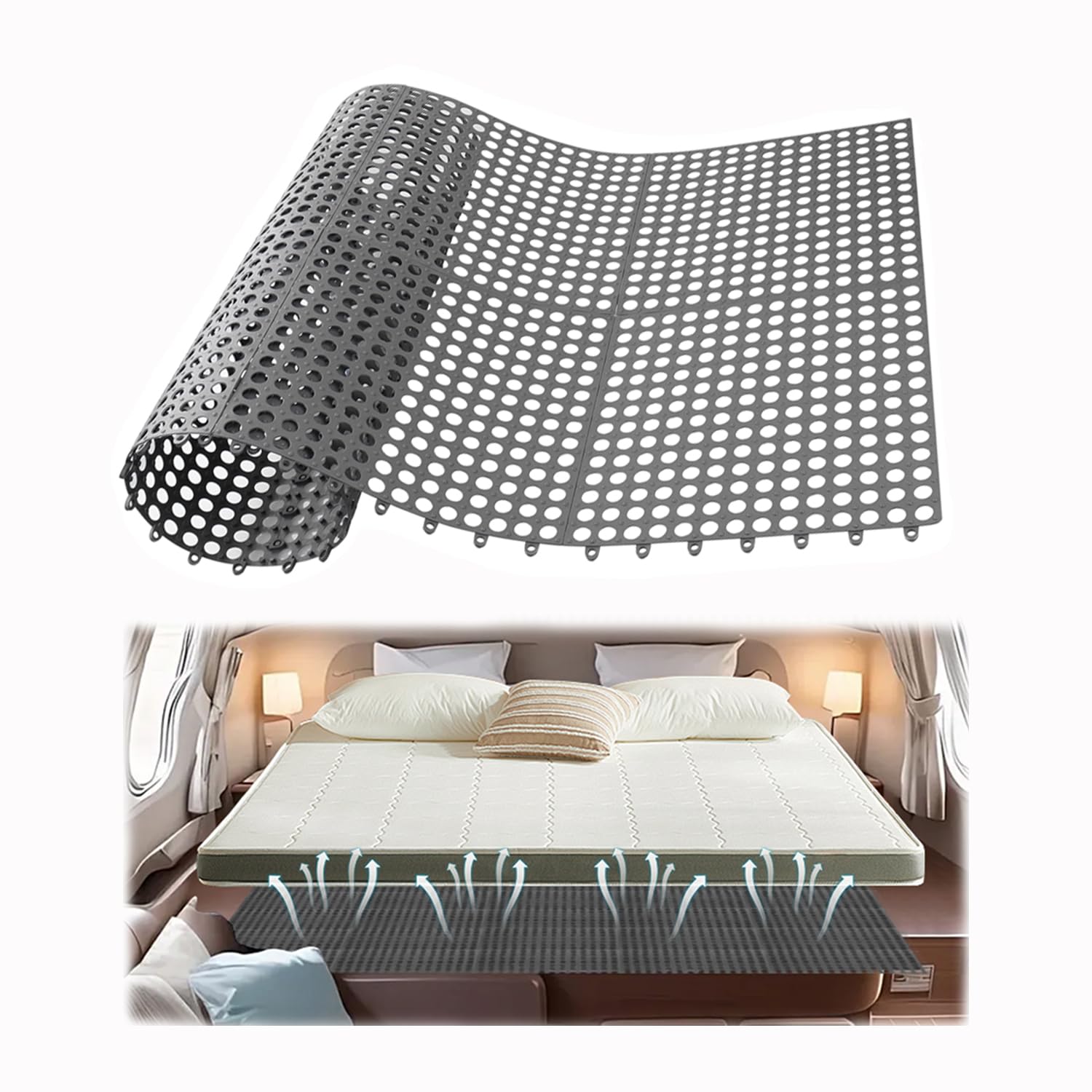 SUNCARACCL Plactic RV-Matratzenunterlage, 200 x 150 cm, modulare ineinandergreifende Matten unter der Matratze, Polsterung für Wohnmobil, Boot, Camper, hält das Bett lufttrocken und fließend SUNCARACCL Plactic RV-Matratzenunterlage, 200 x 150 cm, modulare ineinandergreifende Matten unter der Matratze, Polsterung für Wohnmobil, Boot, Camper, hält das Bett lufttrocken und fließend von SUNCARACCL