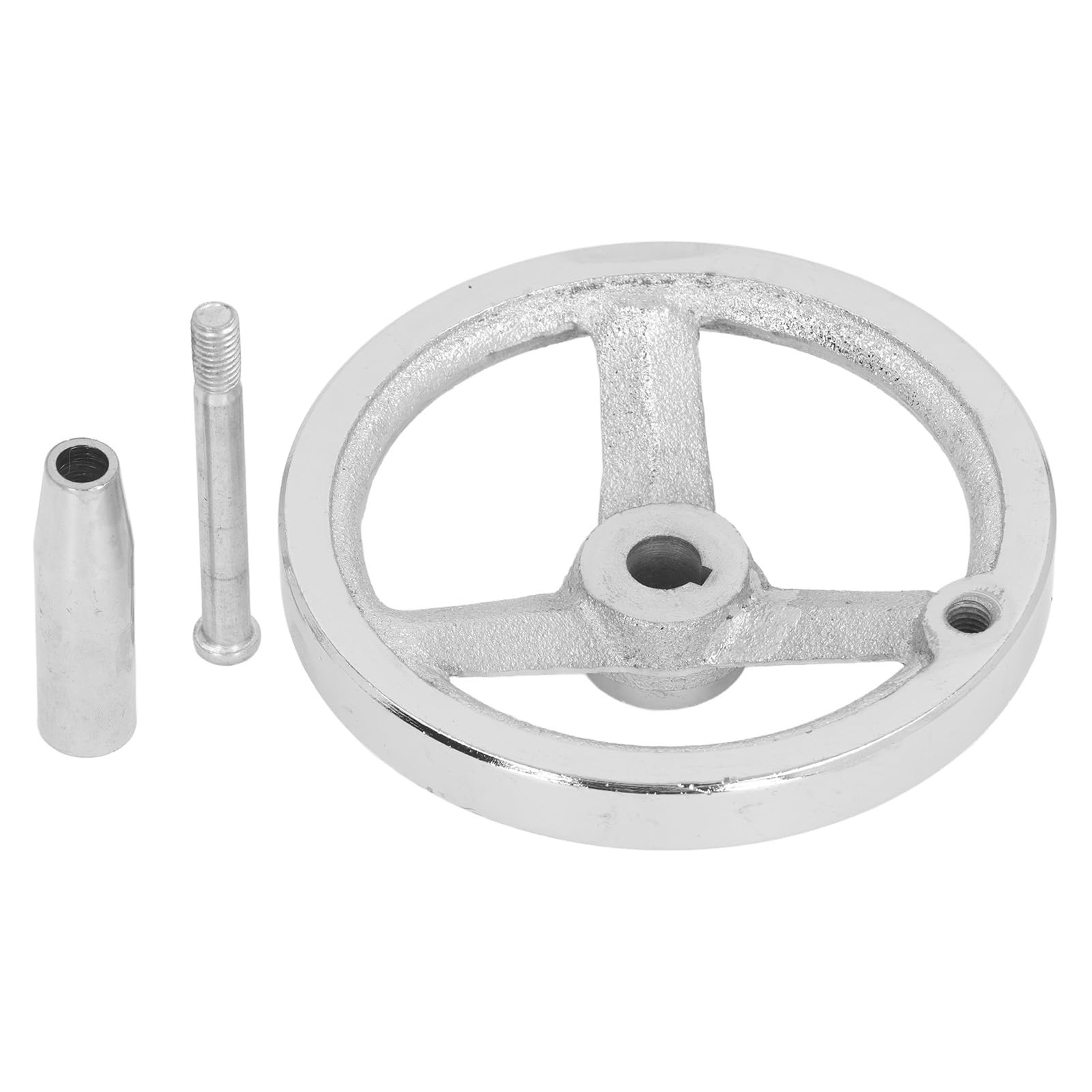 3-Speichen-Handrad mit Drehbarem Griff, Rundes Handrad aus Gusseisen für Drehmaschine, Fräsmaschine, Schleifmaschine, 12 X 125 Mm 3-Speichen-Handrad mit Drehbarem Griff, Rundes Handrad aus Gusseisen für Drehmaschine, Fräsmaschine, Schleifmaschine, 12 X 125 Mm von SUNFECILI
