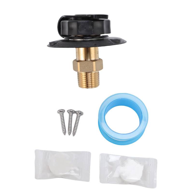 SUNGOOYUE RV City Water Inlet, Messing -Fadenflansch mit Anti -Backflow -Ventil für RV -Wohnmobilanhänger Marine Süßwassersysteme von SUNGOOYUE