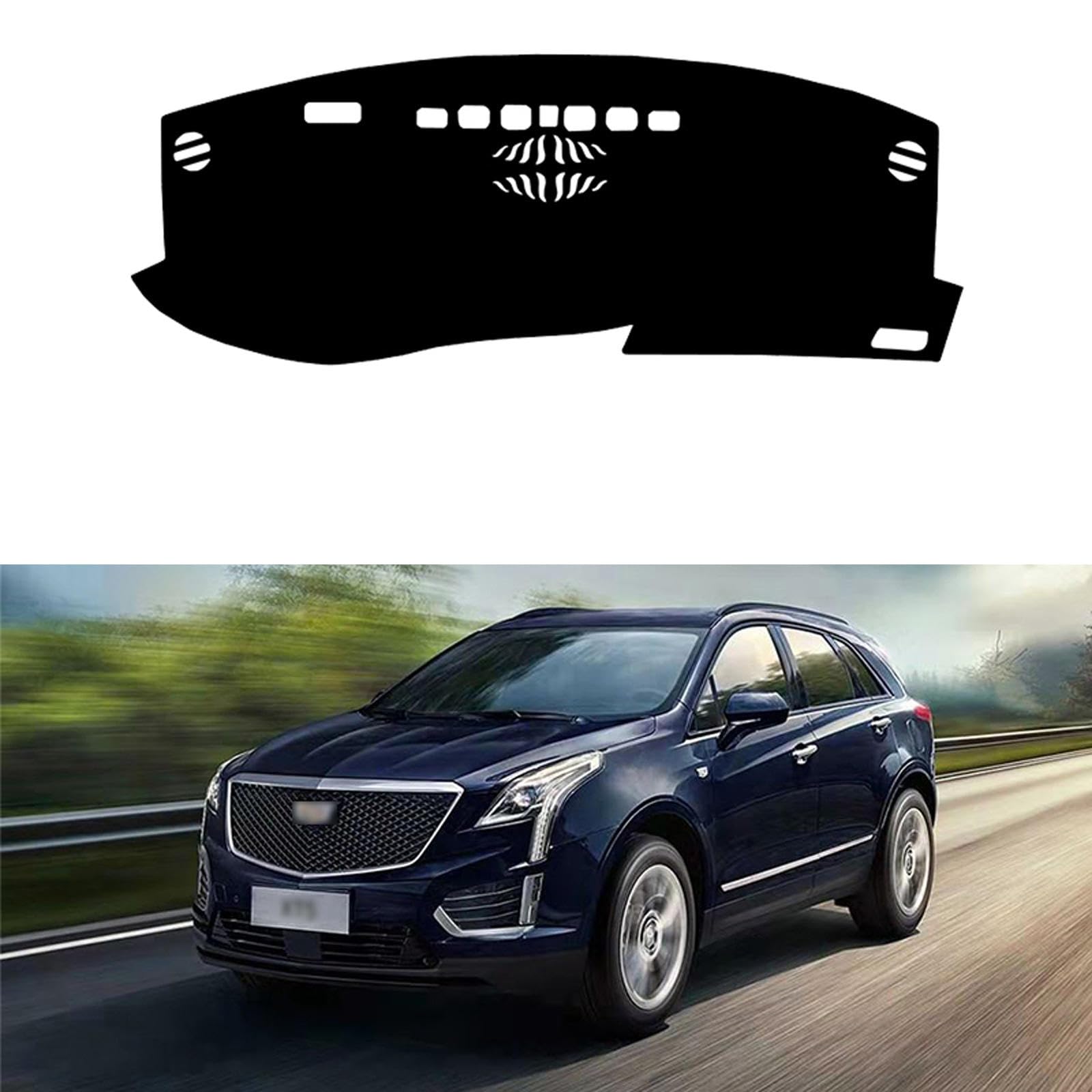 SUNMME Leder Auto Armaturenbrett Matte Pad Teppich Auto Abdeckung Schützende Sonnenschutz Zubehör, Passend für Cadillac XT5 2017-2022 2021 von SUNMME