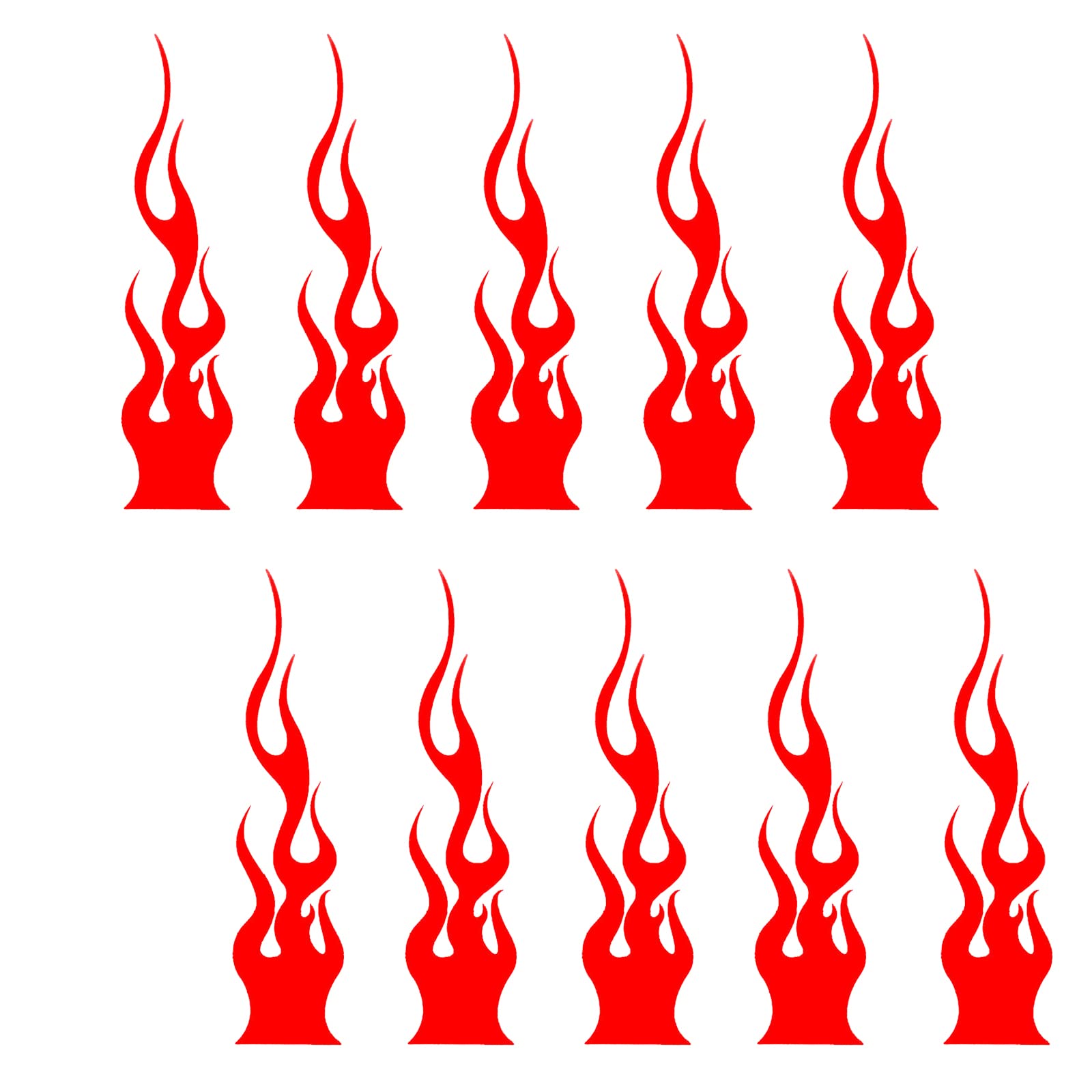 SUNTRADE 10Pcs Auto Flamme Flamme Form Aufkleber Aufkleber, für Motorräder, Auto Dekoration (Rot) von SUNTRADE