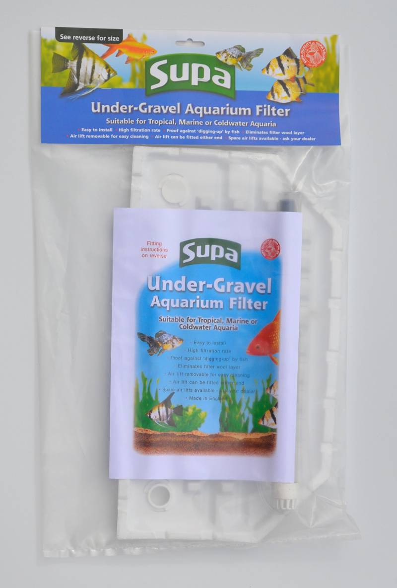 Supa 43,2 x 22,9 cm Bogenfront Unterkies Aquariumfilter, geeignet für tropische, marine oder Kaltwasseraquarien/Aquarien, hergestellt in Großbritannien von SUPA