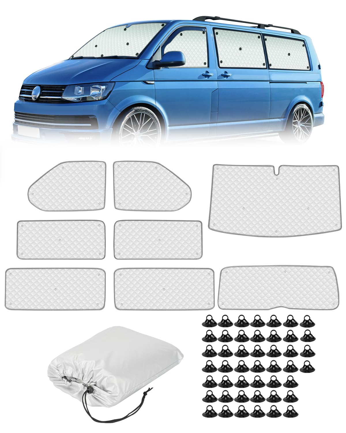 SUPAREE 8 Stück Sonnenschutz T5 Sonnenschutz Frontscheibe T6 Thermomatte Wohnmobil Innen für LWB T5 T6 UV-Schutz 100% Okklusion mit Aufbewahrungstasche SUPAREE 8 Stück Sonnenschutz T5 Sonnenschutz Frontscheibe T6 Thermomatte Wohnmobil Innen für LWB T5 T6 UV-Schutz 100% Okklusion mit Aufbewahrungstasche von SUPAREE