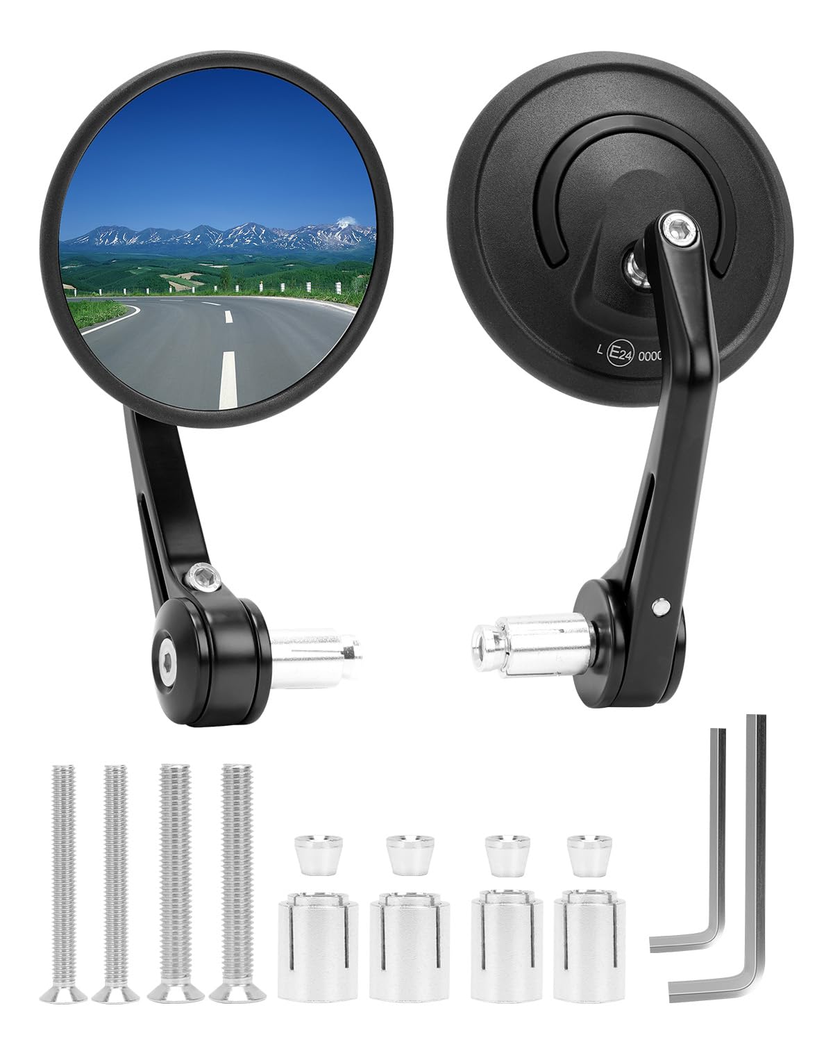 SUPAREE Motorrad Spiegel Universal Motorrad Spiegel e-geprüft lenkerendenspiegel e geprüft rund 360°Drehbar mit Robuste Aluminiumlegierung Kompatibal für Scooter Roller ATV SUPAREE Motorrad Spiegel Universal Motorrad Spiegel e-geprüft lenkerendenspiegel e geprüft rund 360°Drehbar mit Robuste Aluminiumlegierung Kompatibal für Scooter Roller ATV von SUPAREE