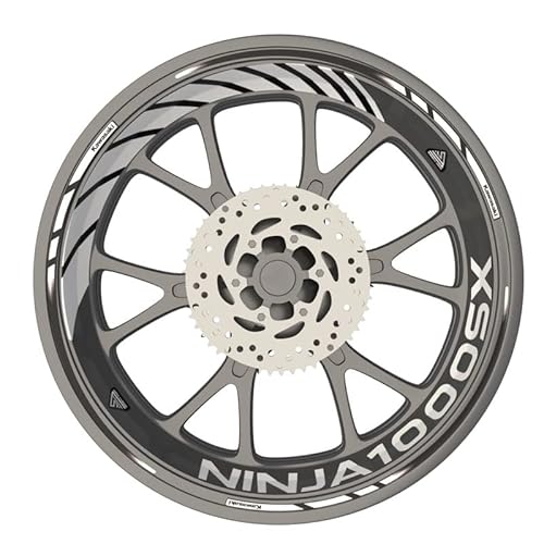 Komplettes Set Felgenrandaufkleber für Kawasaki Ninja 1000 SX Premium Qualität (Aufkleber für 2 Räder) (weiß) von SUPER FABRIQUE