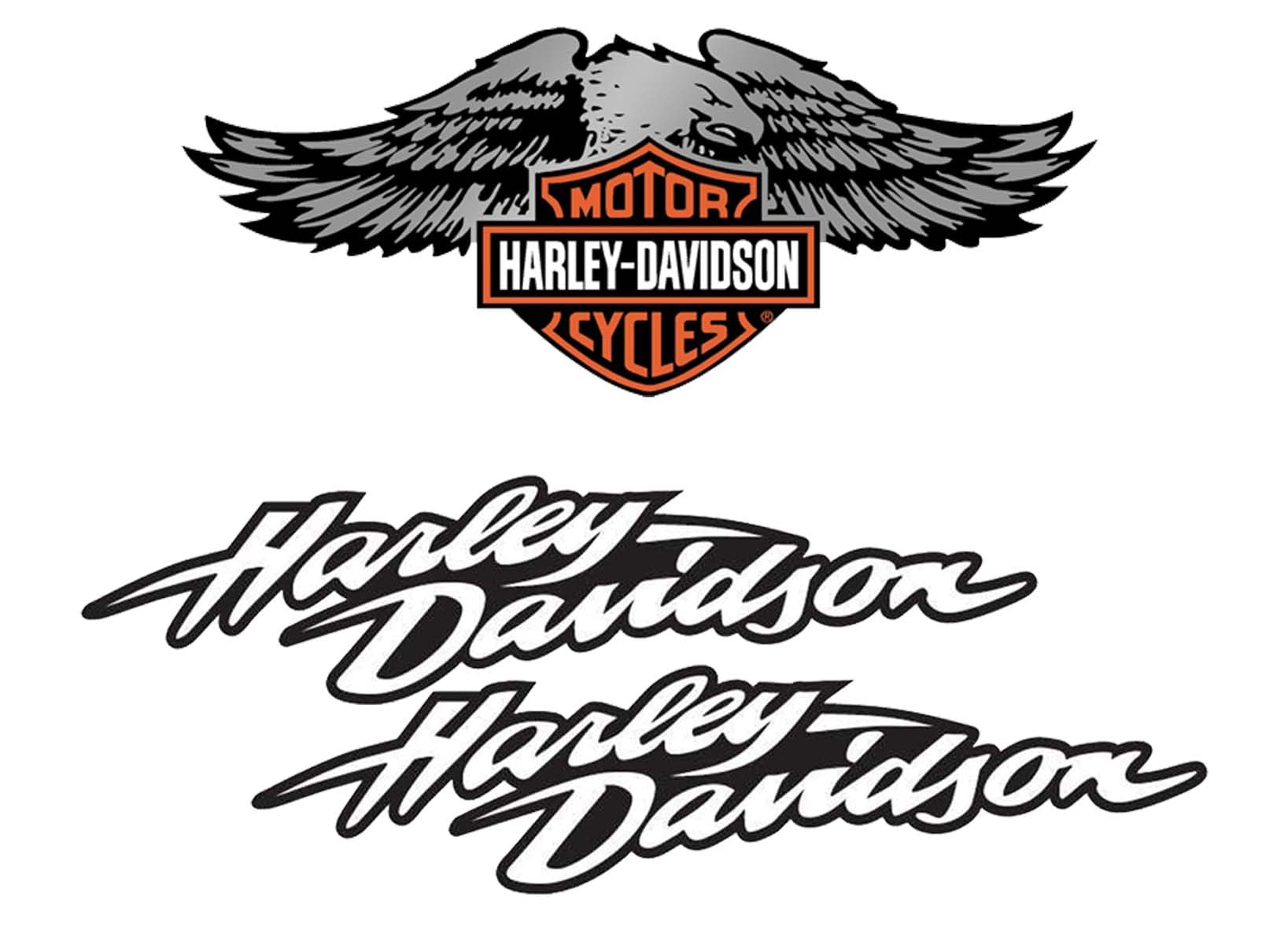 Reflektierende Aufkleber für Motorradhelm, Hommage an Harley Davidson – Adler (3 Sticker) von SUPER FABRIQUE