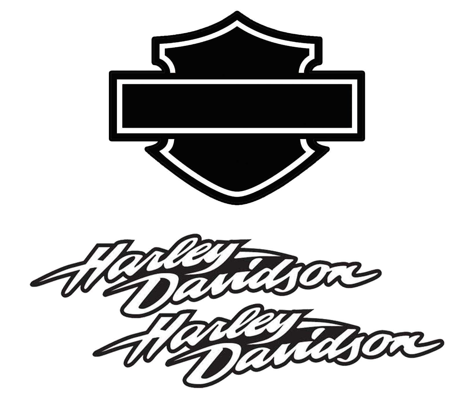 Reflektierende Aufkleber für Motorradhelm, Hommage an Harley Davidson – Pack Black (3 Aufkleber) von SUPER FABRIQUE