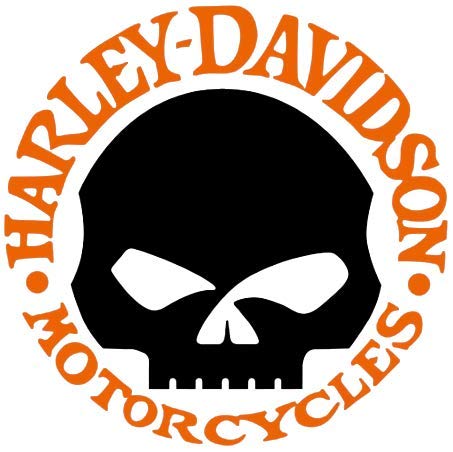 Retroreflektierende Aufkleber für Motorradhelm Harley Davidson Skull Orange von SUPER FABRIQUE