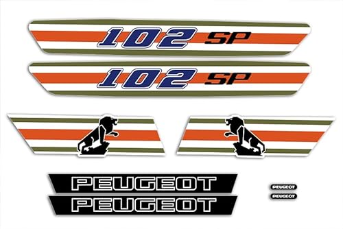 Set mit selbstklebenden Aufklebern 102 SP zum Dekorieren Ihres Mofa Peugeot wie damals (weiß) von SUPER FABRIQUE