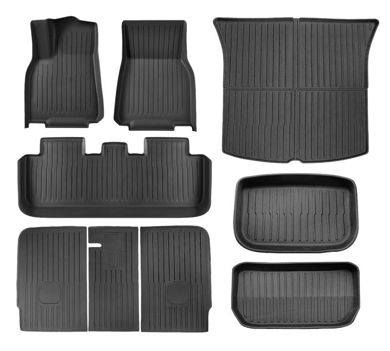 SUPER LINER Fußmatten Kompatibel für Tesla Model Custom Allwetter Fit Cargo Liner Hecktraster Kofferraummatten Innenzubehör (for 2024 Modle Y) von SUPER LINER