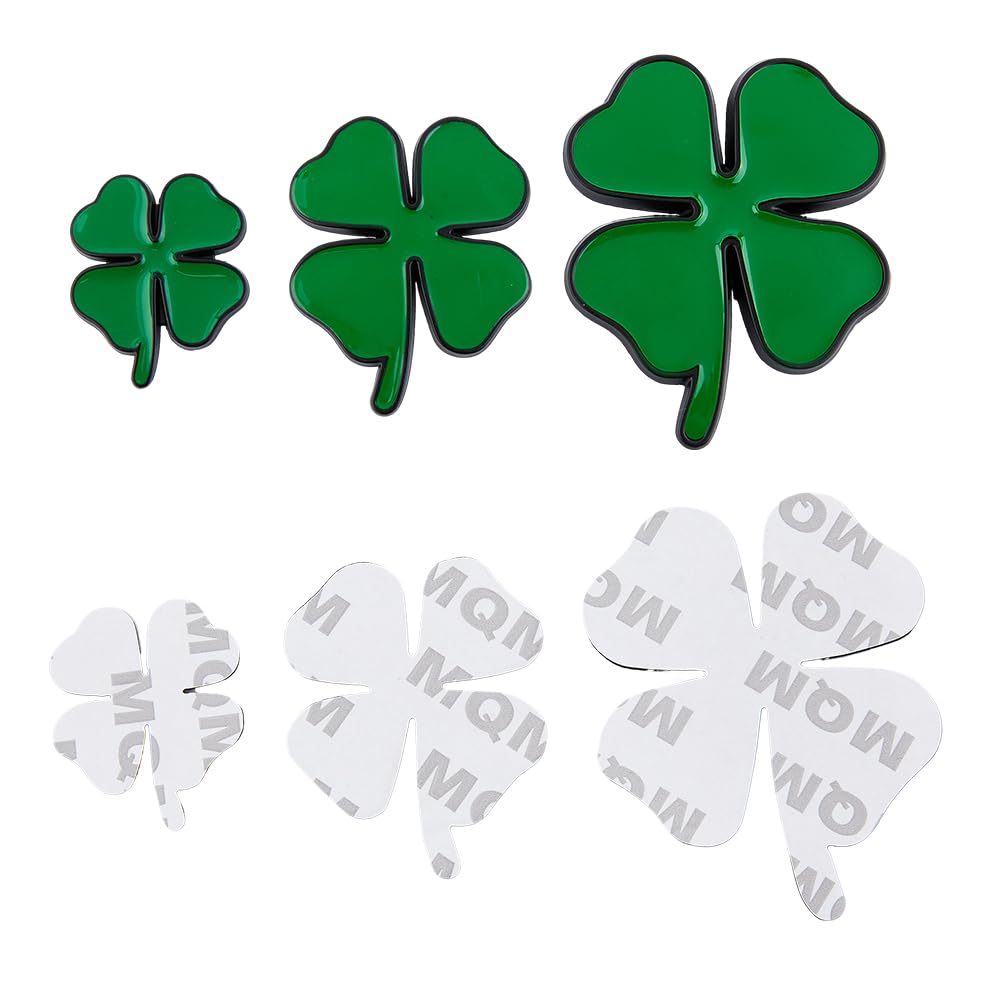 SUPERFINDINGS 3 Sets 3D Metall Vierblättriges Kleeblatt Aufkleber - Grün Auto Dekoration für St. Patrick's Day, Autofenster, Laptops, Gepäck und Motorrad Logo SUPERFINDINGS 3 Sets 3D Metall Vierblättriges Kleeblatt Aufkleber - Grün Auto Dekoration für St. Patrick's Day, Autofenster, Laptops, Gepäck und Motorrad Logo von SUPERFINDINGS