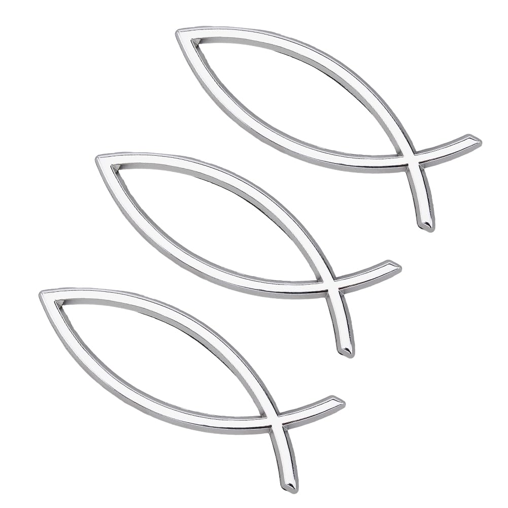 SUPERFINDINGS 3 Stück Fischform Autoaufkleber Splitter Jesus Fisch Aufkleber 140x46x6mm Kunststoff 3D Fisch Autoaufkleber Emblem Für Auto Motorrad LKW Wände Fenster SUPERFINDINGS 3 Stück Fischform Autoaufkleber Splitter Jesus Fisch Aufkleber 140x46x6mm Kunststoff 3D Fisch Autoaufkleber Emblem Für Auto Motorrad LKW Wände Fenster von SUPERFINDINGS