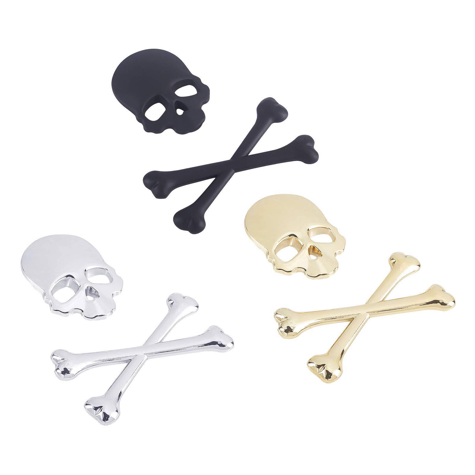 SUPERFINDINGS 3stk 3 Farben Cool 3D Schädel Metall Skelett Crossbones Auto Motorrad Emblem Abzeichen Emblem Für Auto Stoßstange Fenster Laptops Gepäck SUPERFINDINGS 3stk 3 Farben Cool 3D Schädel Metall Skelett Crossbones Auto Motorrad Emblem Abzeichen Emblem Für Auto Stoßstange Fenster Laptops Gepäck von SUPERFINDINGS