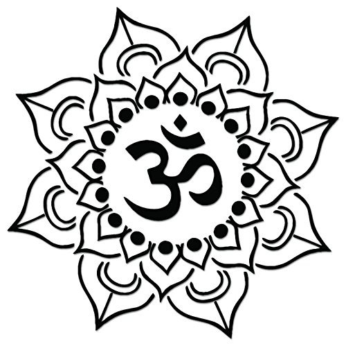 SUPERSTICKI Om Lotus Flower Yoga - [6 inch/15 cm Tall] - Aufkleber Auto,Scheine,Lack,Motorrad,Wandtattoo,Tattoo von SUPERSTICKI