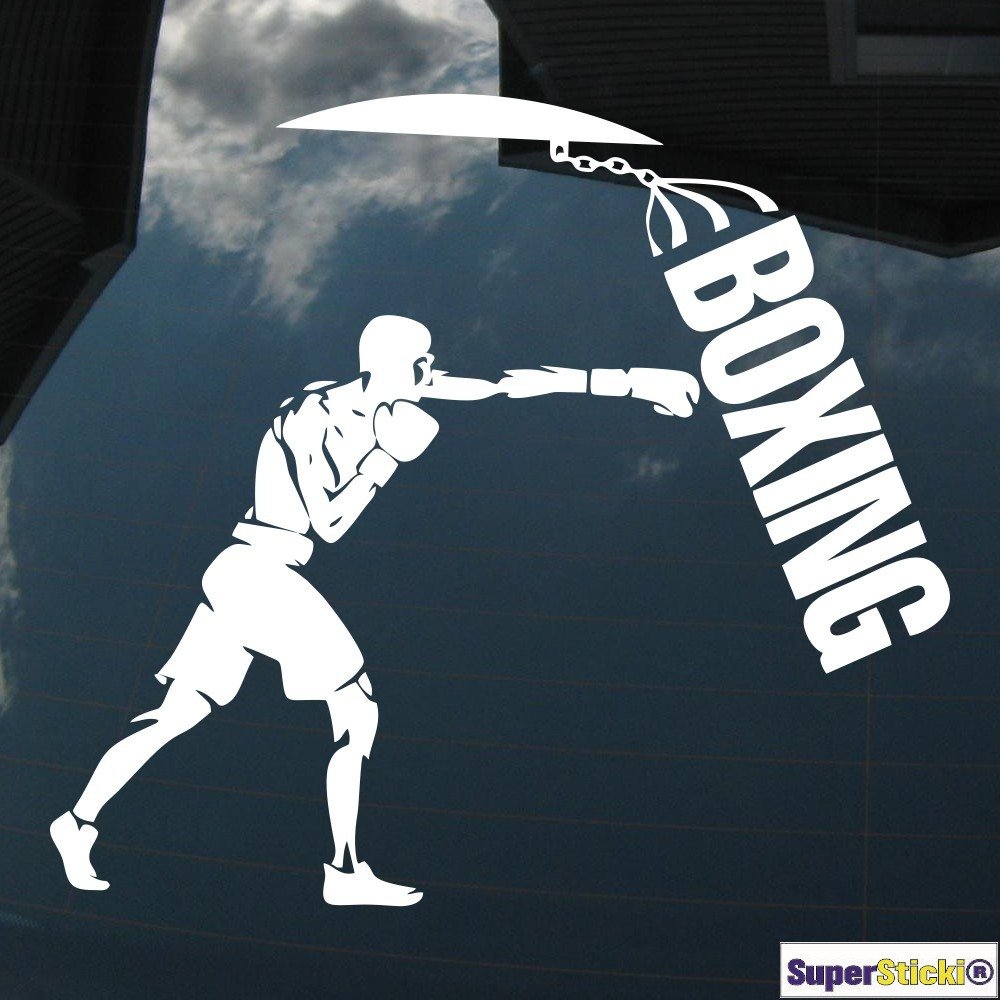 SUPERSTICKI Boxer Boxing Kampfsport 20cm Autoaufkleber Auto Aufkleber Decal Sticker Hochleistungsfolie für alle glatten Flächen UV und Waschanlagenfest Profi Qualität von SUPERSTICKI