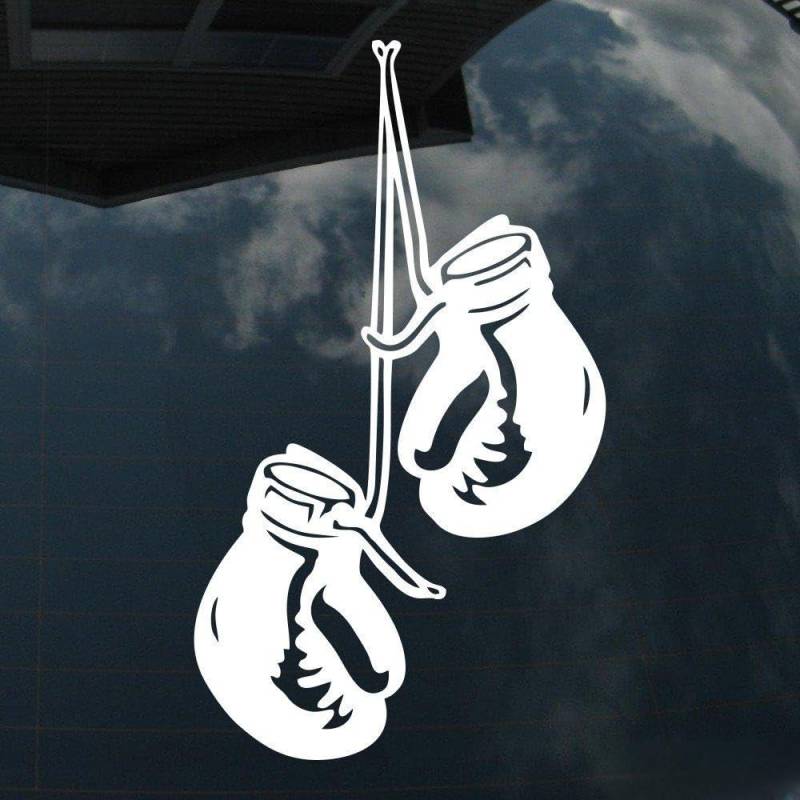 Boxhandschuhe Kampfsport boxing 1 20cm Autoaufkleber Auto Aufkleber Decal Sticker von SUPERSTICKI® aus Hochleistungsfolie für alle glatten Flächen UV und Waschanlagenfest Profi Qualität von Lupsty